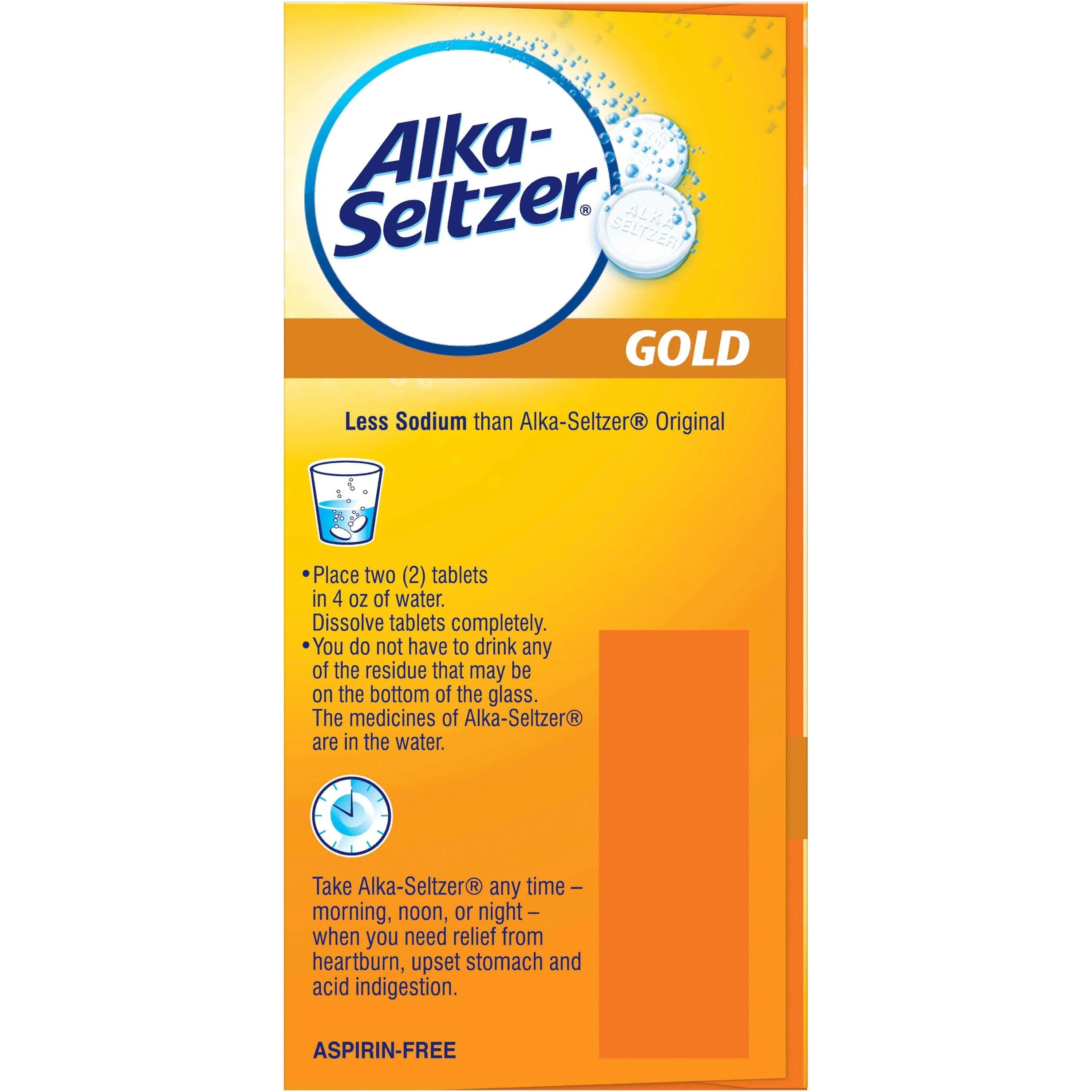 Alka-Seltzer Heartburn Relief Effervescent Tablets Gold - 36 Count