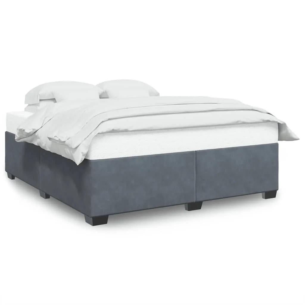 Bed Frame without Mattress Dark Grey Super King Velvet