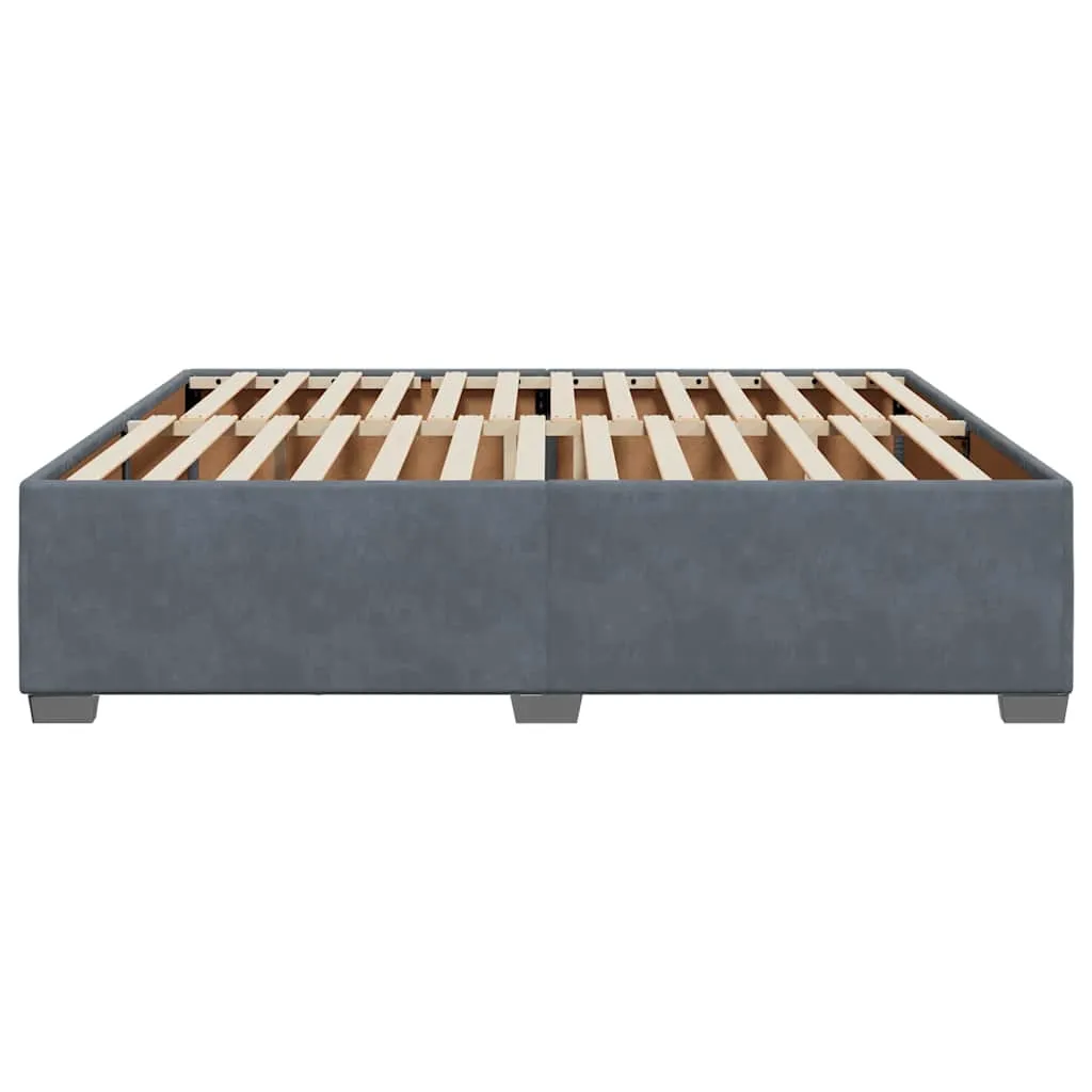 Bed Frame without Mattress Dark Grey Super King Velvet