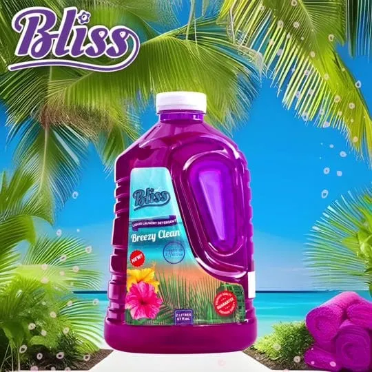 Bliss Liquid Laundry Detergent (Breezy Clean) - It cleans and brightens with the strength to remove dirt and tough odors, leaving a wonderful Breezy Clean fragrance - 76950318922