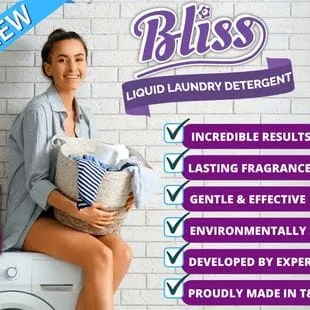 Bliss Liquid Laundry Detergent (Breezy Clean) - It cleans and brightens with the strength to remove dirt and tough odors, leaving a wonderful Breezy Clean fragrance - 76950318922