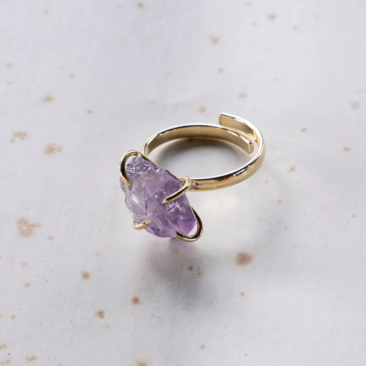 Brut Amethyst Crystal Ring