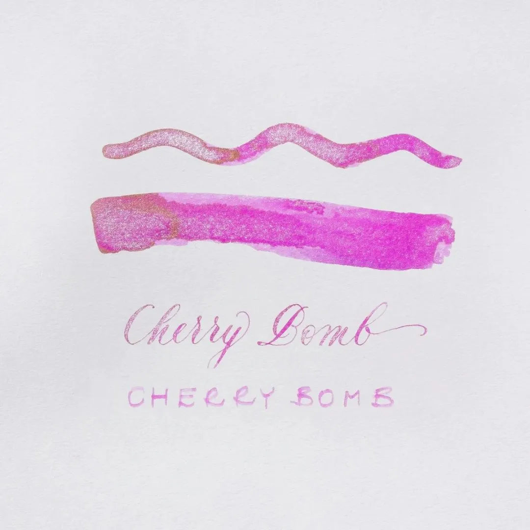 Cherry Bomb Shimmer Fountain Pen Ink - 71 - Tom’s Studio