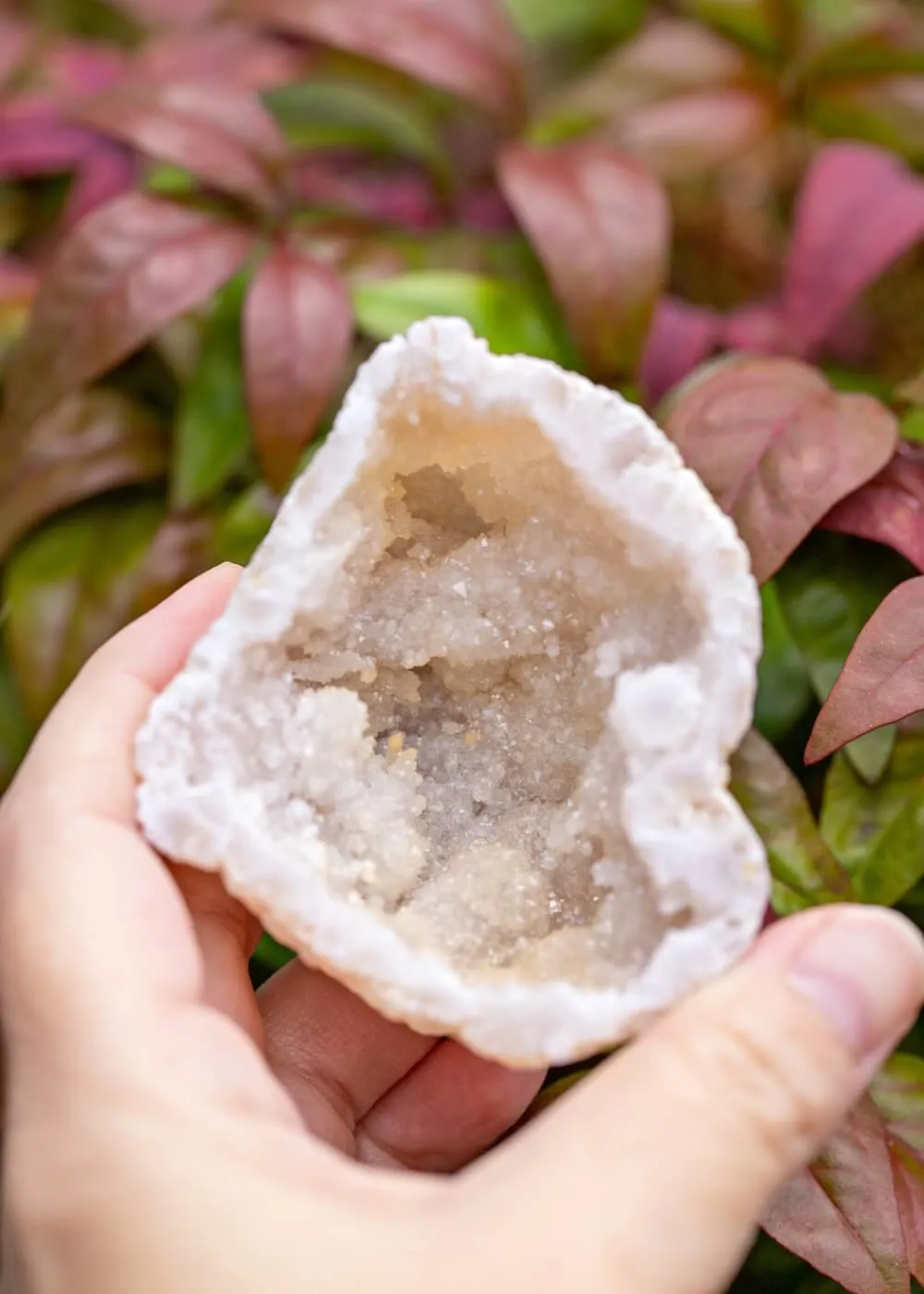 Druzy White Agate Geode for Inner Harmony