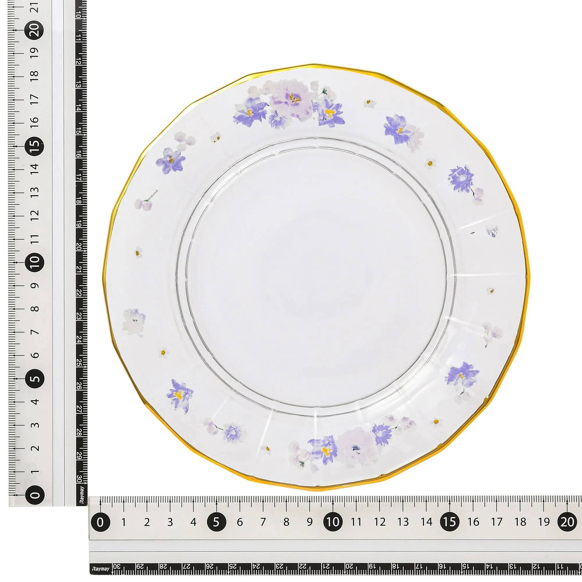 Flower Frill Glass Plate Purple