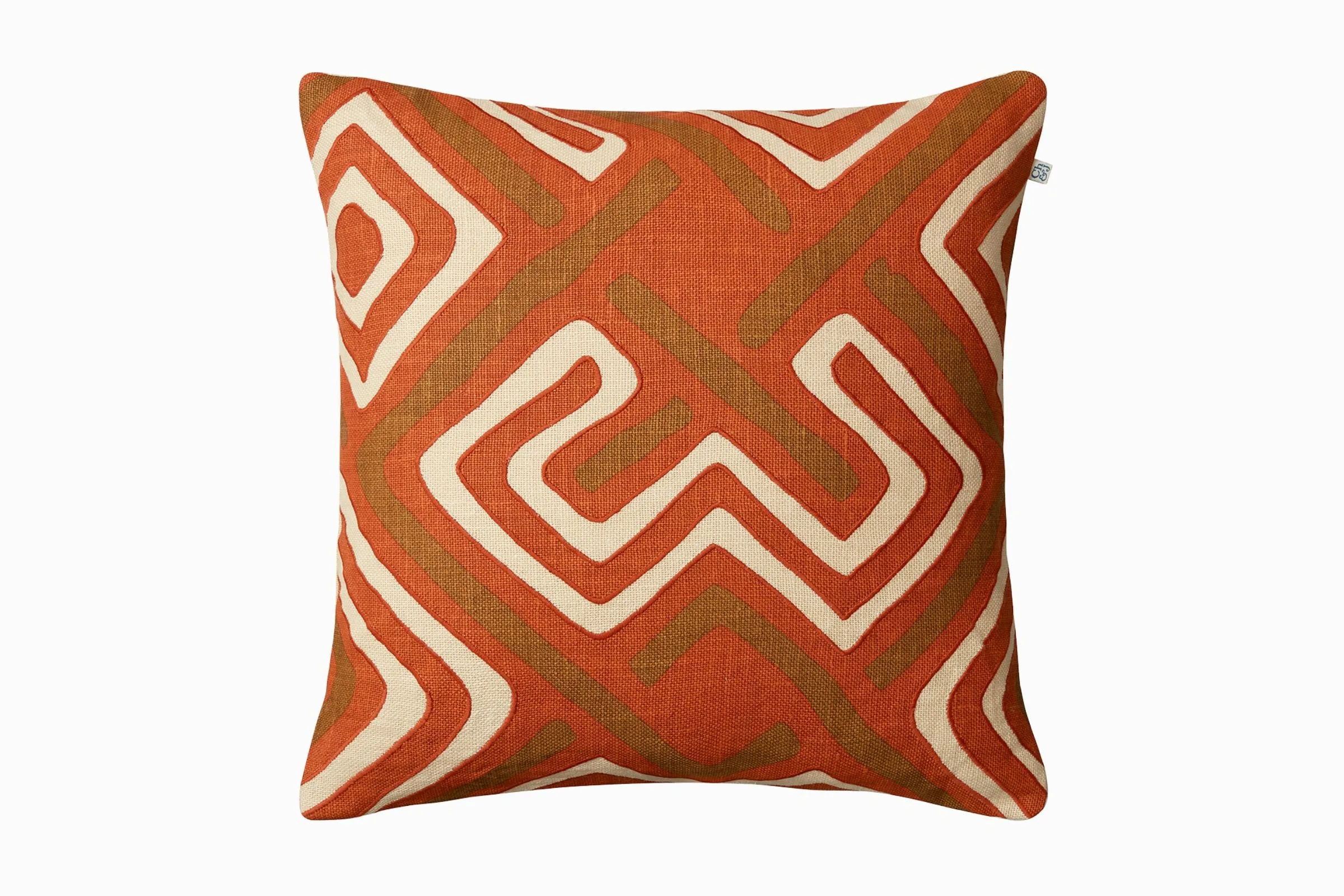 Geometric applique cushion