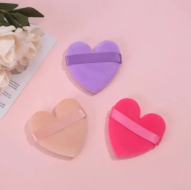 Huxia Beauty Heart-shaped Velvet Makeup Puff & Cotton Sponge