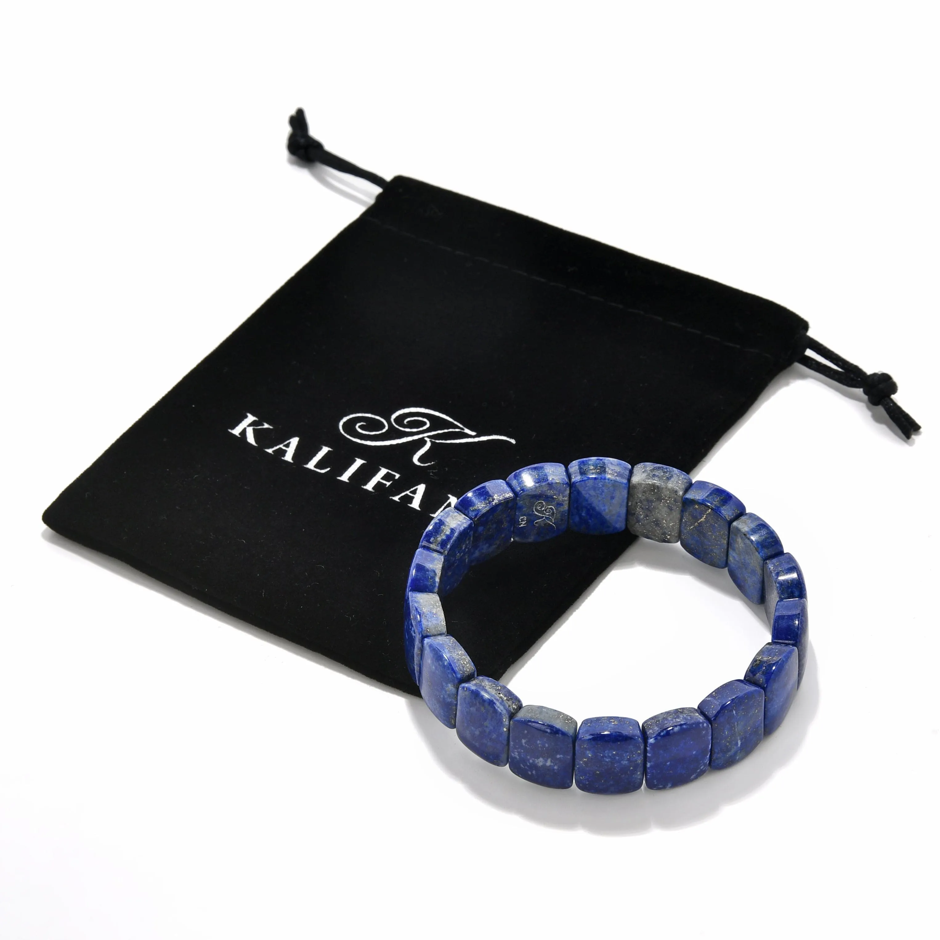 Lapis 15mm Gemstone Elastic Bracelet