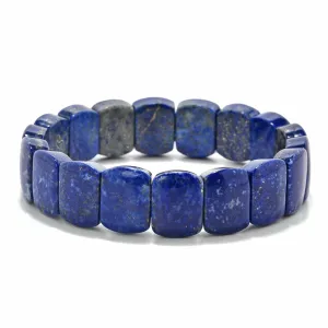 Lapis 15mm Gemstone Elastic Bracelet