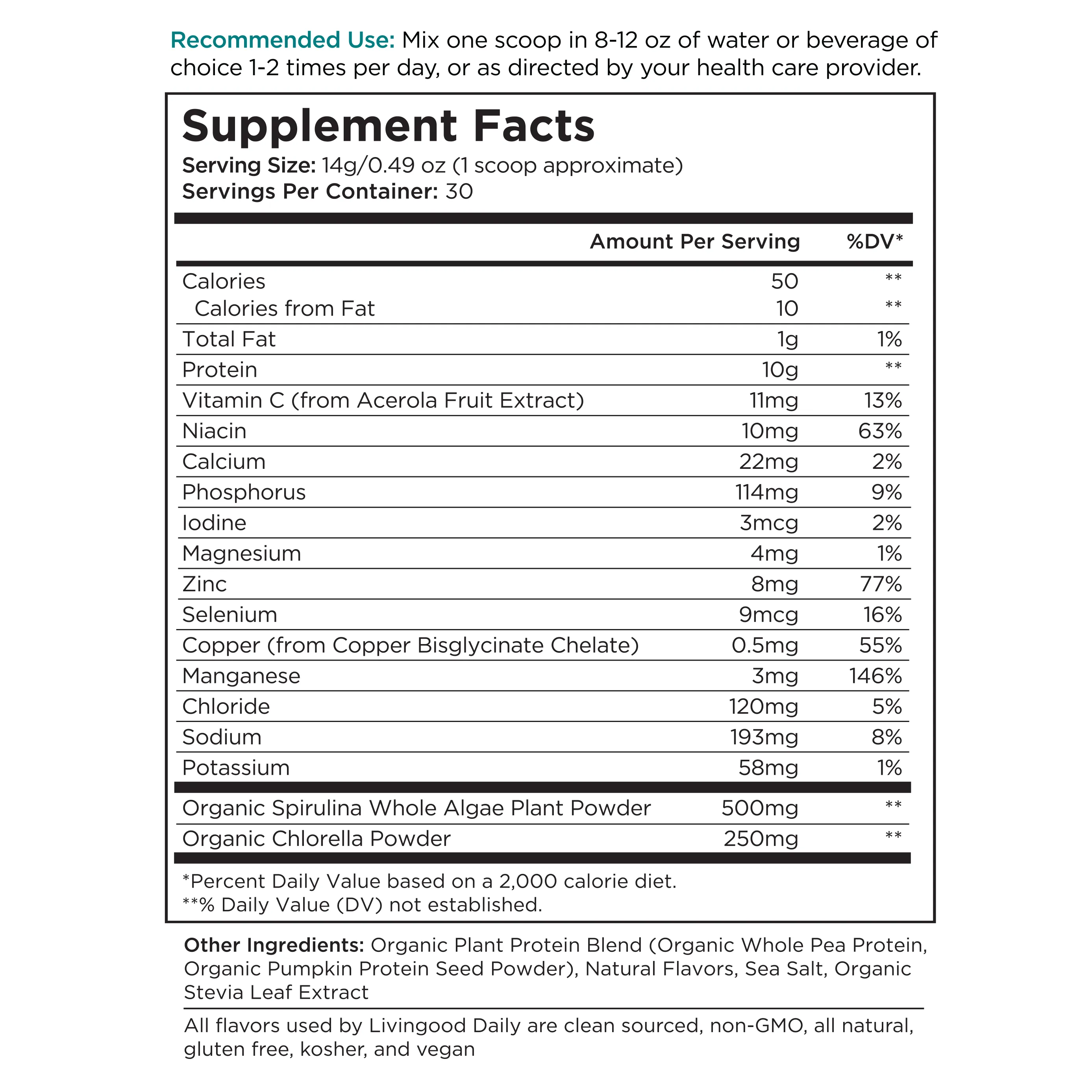 Livingood Daily Plant Collagen   Greens (Vanilla)