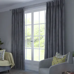 Matt Soft Silver Velvet Curtains