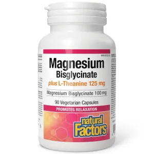 Natural Factors Magnesium Biglycinate 100mg   L-theanine