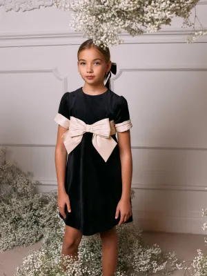 Patachou Black Velvet Bow Dress