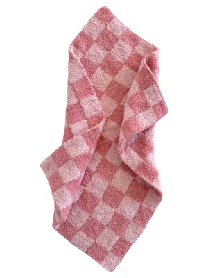 Phufy® Bliss Checkerboard Mini Blanket, Strawberry/Carnation