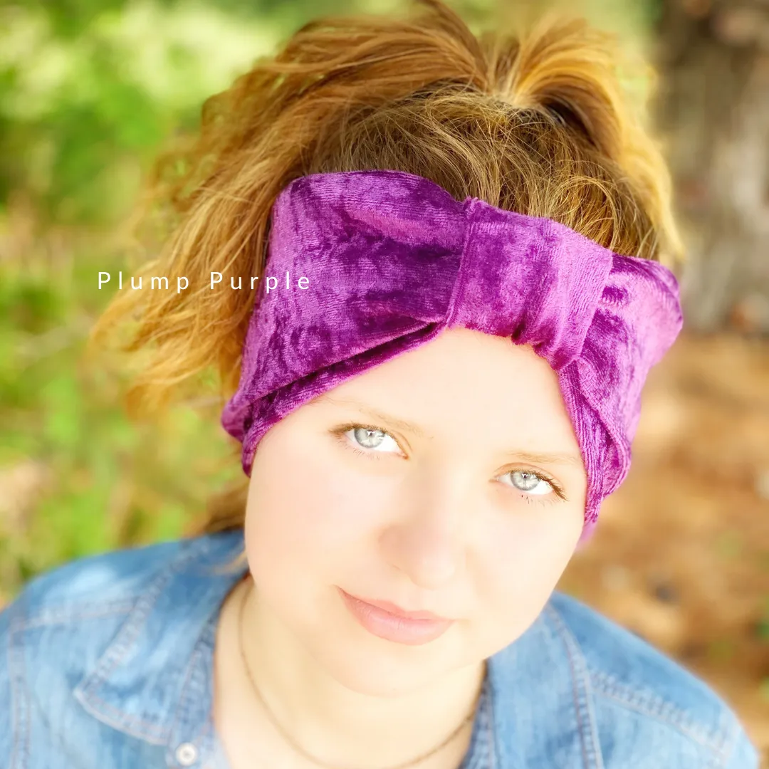 Relaxing Velvet Stretch Headband for Women, Multiple Colors Available