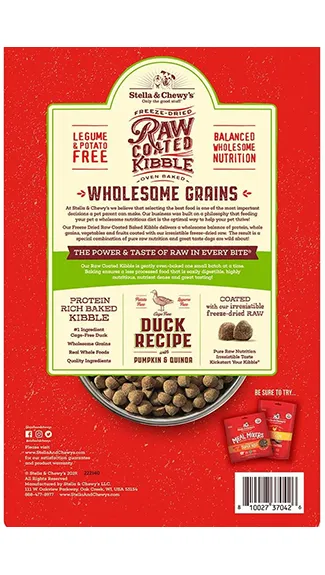 Stella & Chewy's Raw Coated Kibble with Wholesome Grains: Cage-Free Duck Recipe