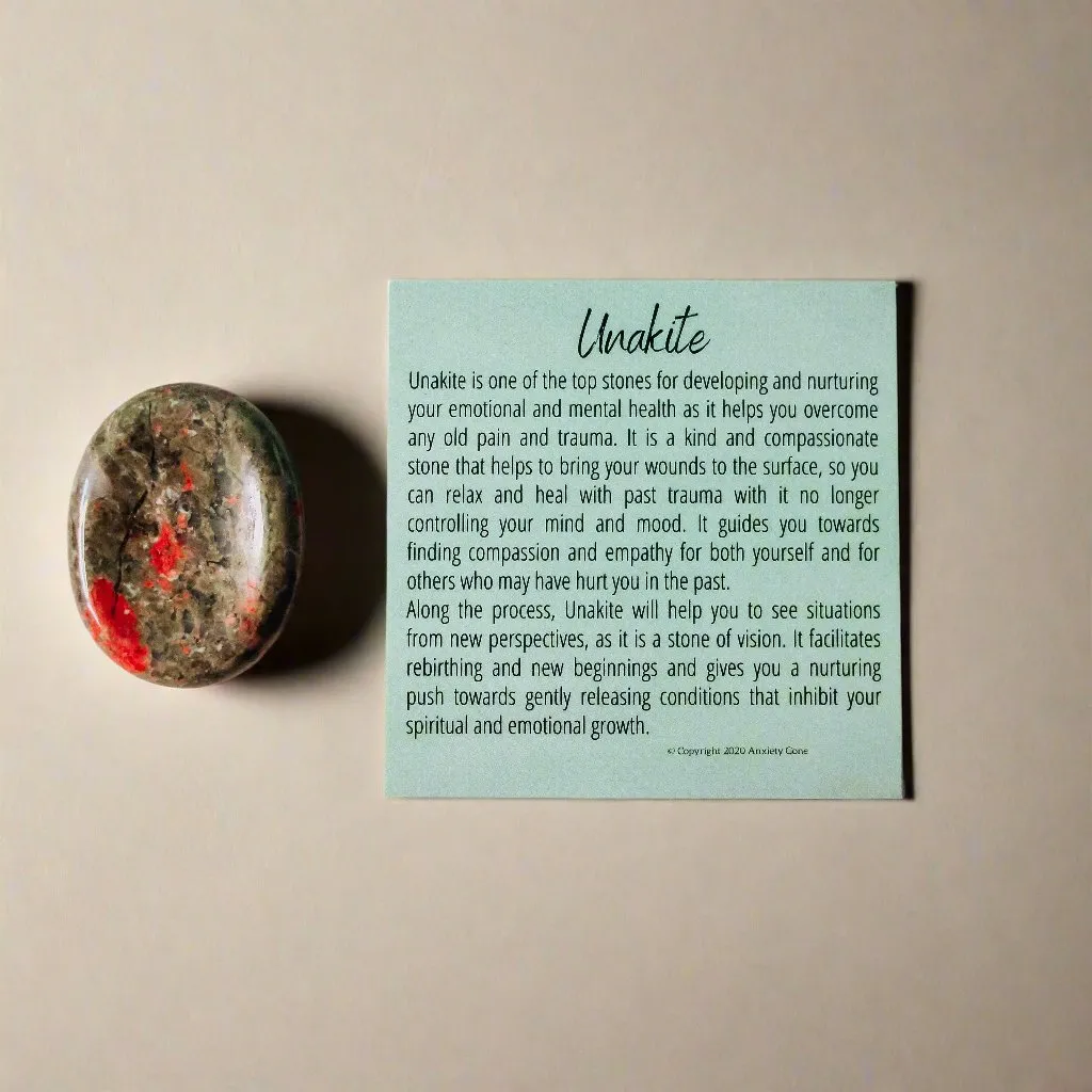 Unakite Worry Stone – Compassion, Healing, and Emotional Balance