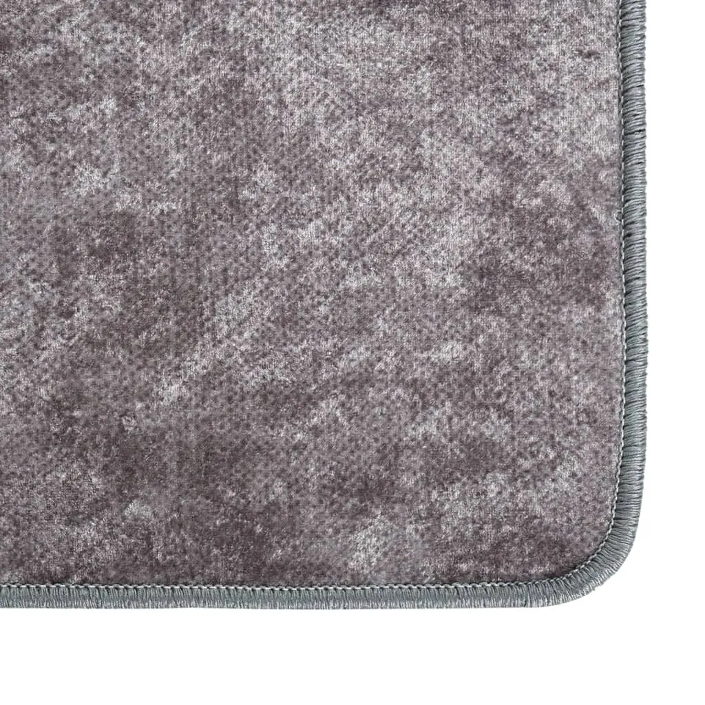 vidaXL Washable Grey Rug 400x300 cm | Anti-Slip, Noise-Reducing, Easy Care