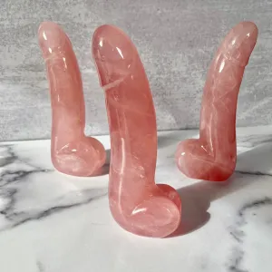 XL Rose Quartz Phallus 7 Inch