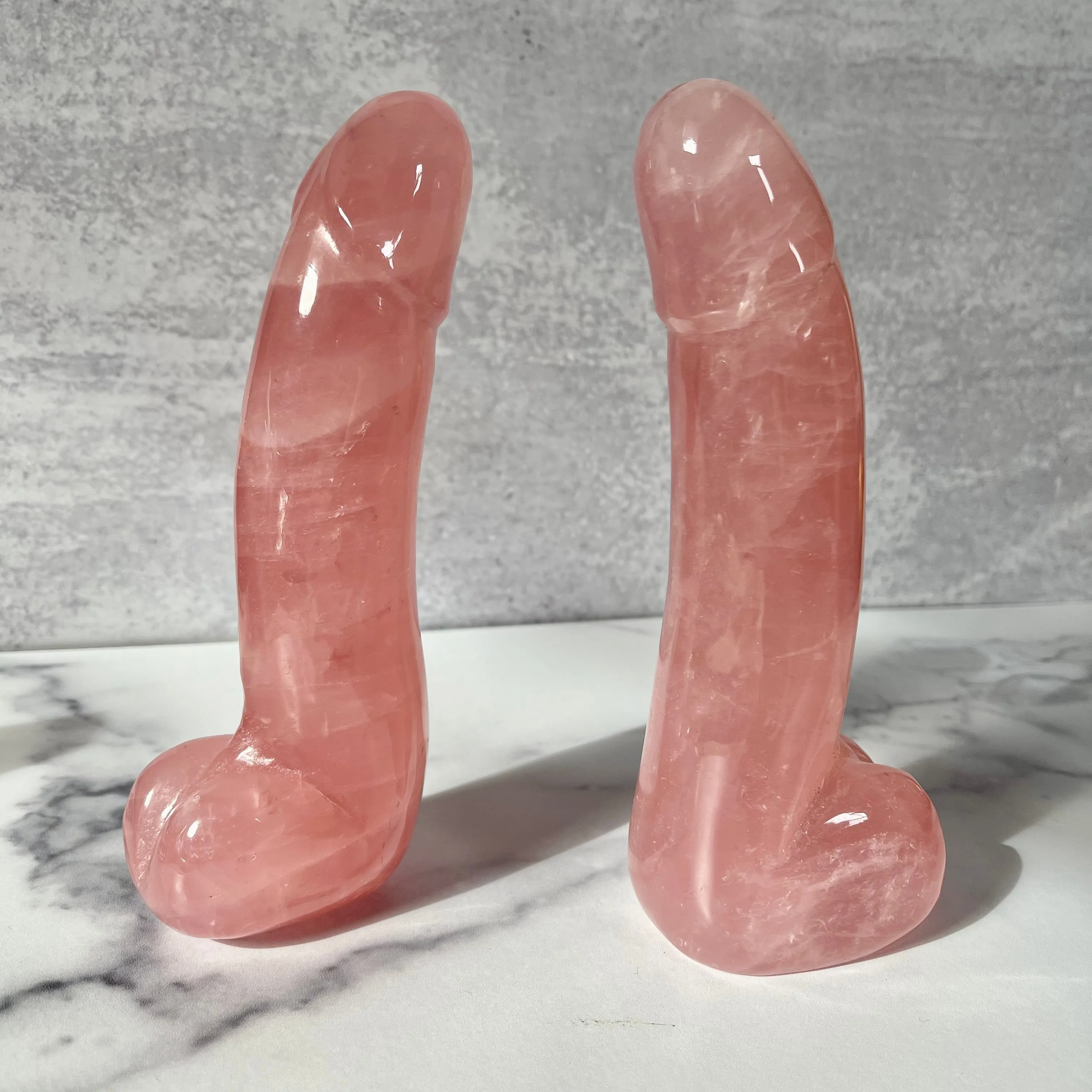 XL Rose Quartz Phallus 7 Inch